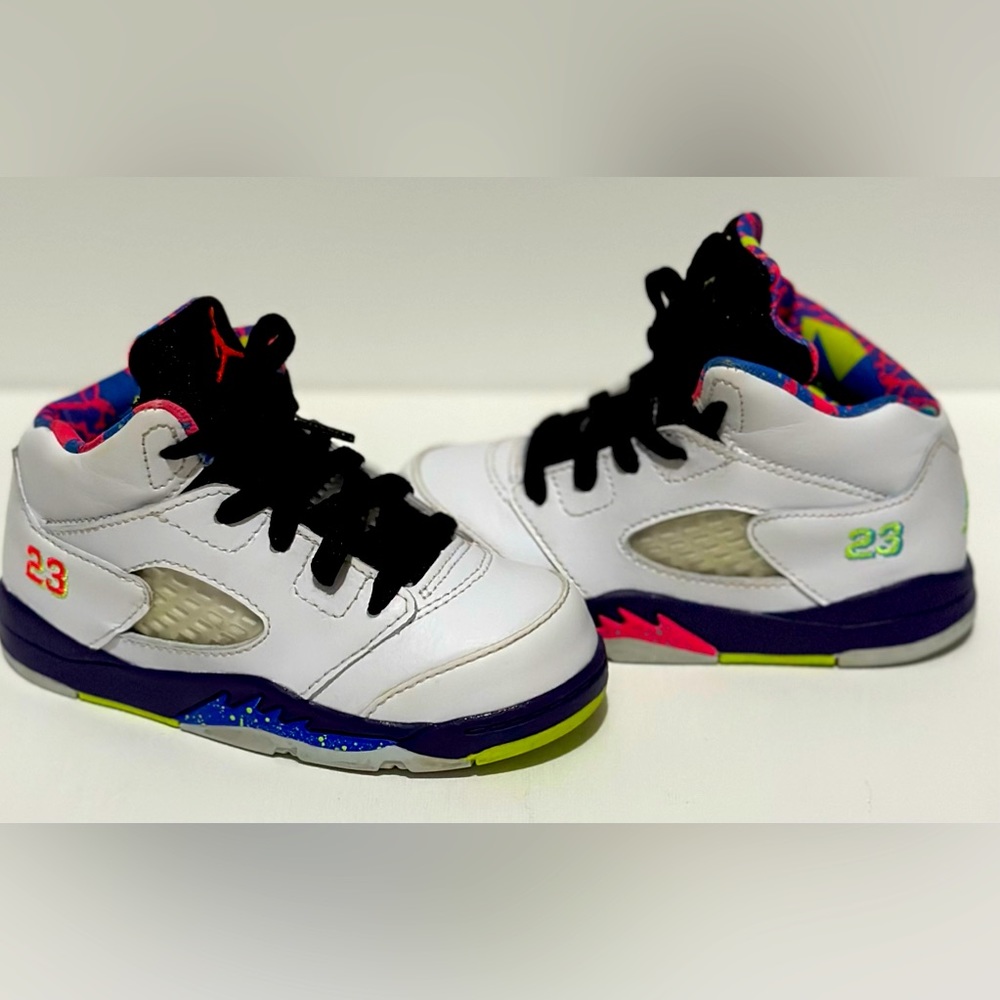 (74)- 🥵 COLLECTIBLES 🔥 TODDLER BEL-AIR JORDAN RETRO’S💜 VINTAGE US SIZE 8C 💙